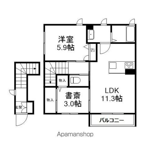 MSハウスⅡ(1LDK/2階)の間取り写真