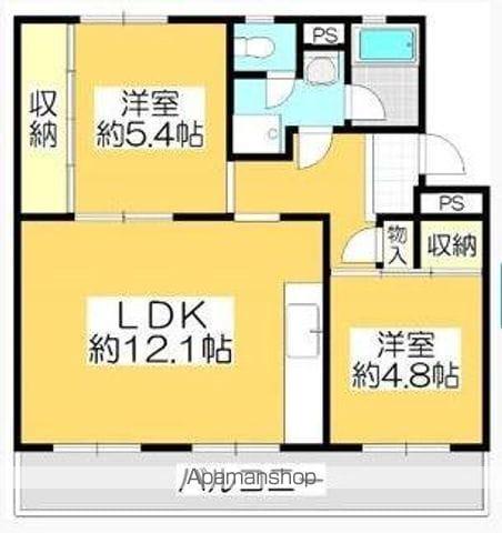 ヴィラナリー屋島(2LDK/5階)の間取り写真