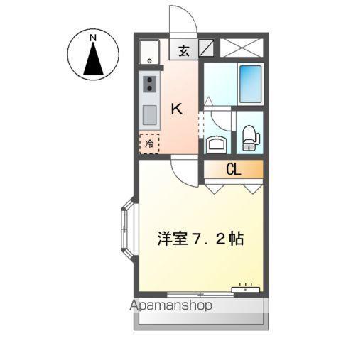 SUN MALL・M(1K/1階)の間取り写真