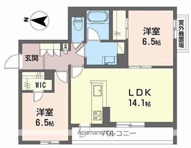 シャーメゾン クレスト ライフ(2LDK/2階)の間取り写真