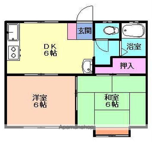 アイパル(2DK/1階)の間取り写真