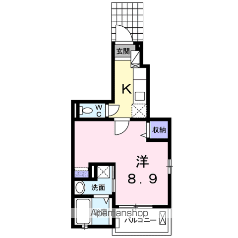 ノイ ブローテ(1K/1階)の間取り写真