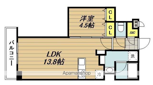 S-RESIDENCE北戸田(1LDK/1階)の間取り写真
