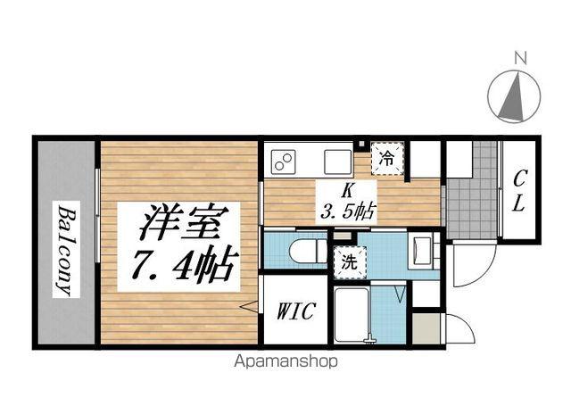 クリオ ラモード学芸大学Ⅱ(1K/1階)の間取り写真