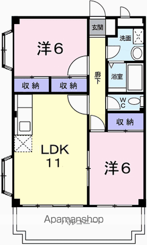 アクロポリスⅡ(2LDK/2階)の間取り写真