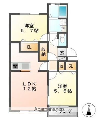 加藤ビルⅠ(2LDK/4階)の間取り写真