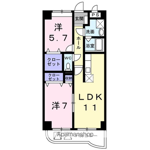 エトワールヒトミ(2LDK/3階)の間取り写真