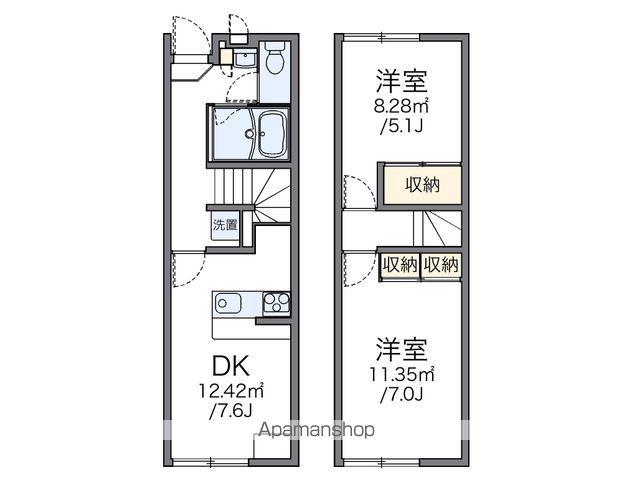 レオパレススィート(2DK/1階)の間取り写真