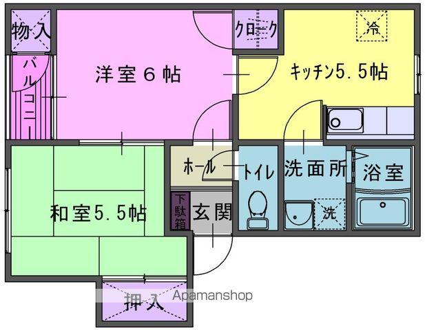 エクセレント(2DK/2階)の間取り写真