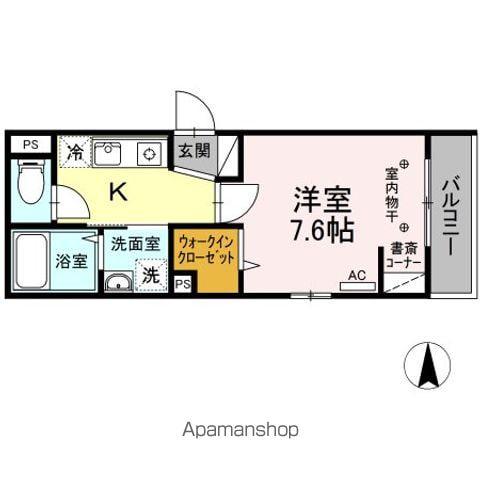 D-ROOM宮千代(1K/2階)の間取り写真