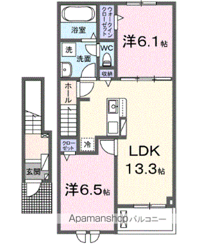 ポライトリー和 Ⅱ(2LDK/2階)の間取り写真