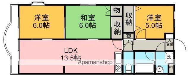 スカイパレス元町(3LDK/3階)の間取り写真