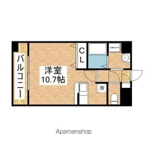 丹下キアーロ(ワンルーム/6階)の間取り写真