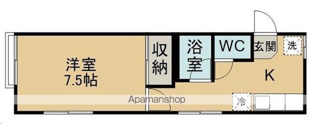 秋山コーポ(1K/2階)の間取り写真