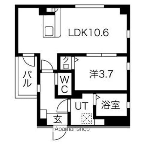 ロイヤルレジデンス高畑(1LDK/3階)の間取り写真