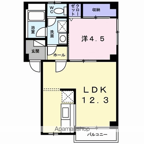 フオレスタ(1LDK/2階)の間取り写真