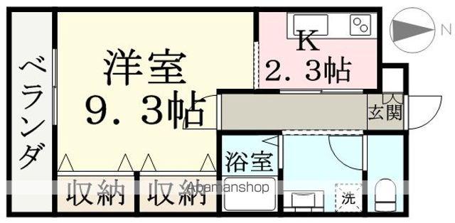 ビエント(1K/2階)の間取り写真