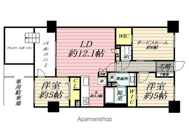 ヴェレーナ鶴見(2SLDK/1階)の間取り写真