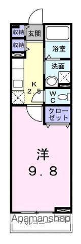 フランプロムナード(1K/2階)の間取り写真