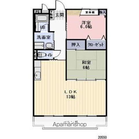 THREE PEAKSⅠ(2LDK/1階)の間取り写真