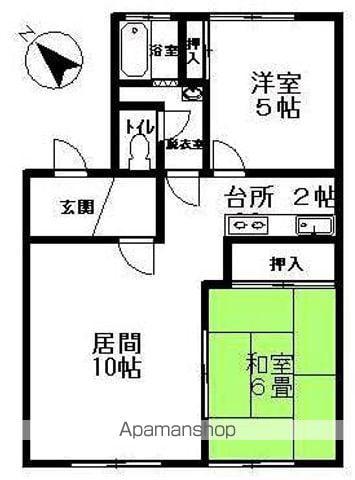 コーポ須戸(2LDK/3階)の間取り写真