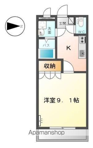 LESPACE HEUREUX(1K/2階)の間取り写真