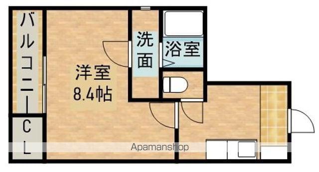 クレフラスト高丘B棟(1K/2階)の間取り写真