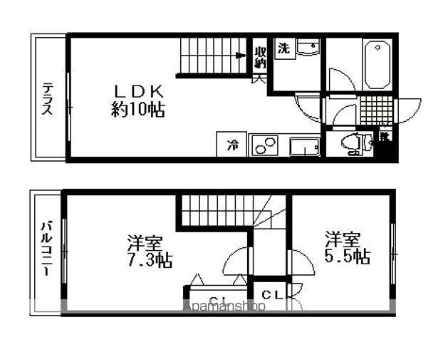 AZUL中山(2LDK/2階)の間取り写真