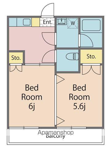 シャトル沖浜(2K/5階)の間取り写真