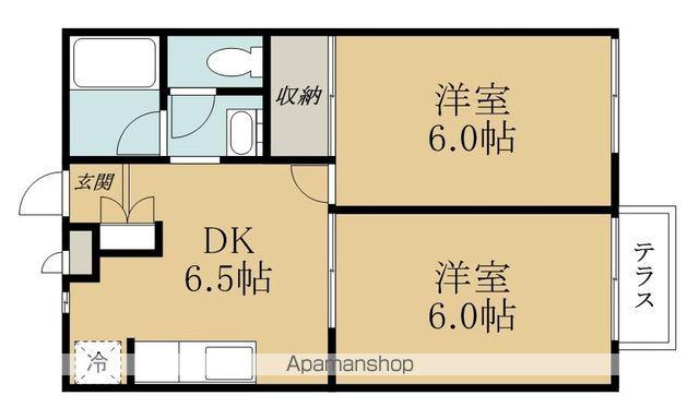 ラ・ネージュ(2DK/2階)の間取り写真