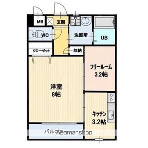 パルタージュE(1K/1階)の間取り写真