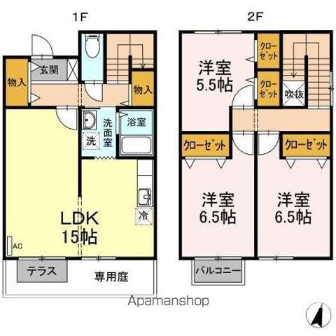 アドラブール C(3LDK)の間取り写真