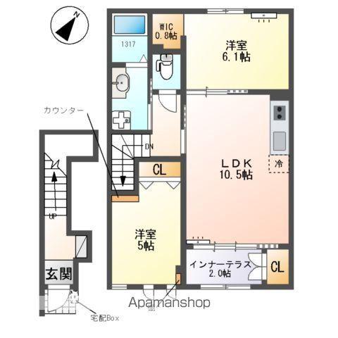 クレシア -CRECIA-(2LDK/2階)の間取り写真