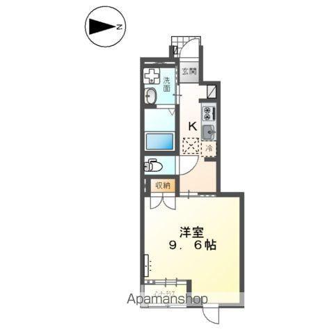 ヴェルジェⅩ(1K/1階)の間取り写真