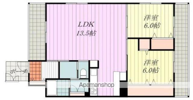 ヴァン・ヴィヴァン三番町(2LDK/2階)の間取り写真
