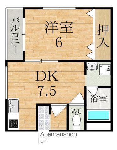 パストラルハイムⅡ(1DK/1階)の間取り写真