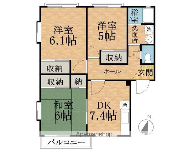 ストークヴィレッジB(3DK/2階)の間取り写真