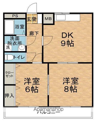 エスポワール安曇野(2DK/1階)の間取り写真