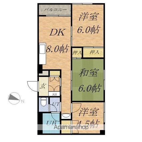 マノワール楡(3LDK/4階)の間取り写真