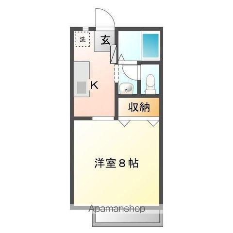 サンハイツタクマ(1K/1階)の間取り写真