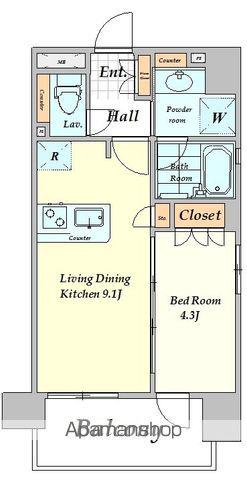 ラ・コスタ新宿余丁町(1LDK/4階)の間取り写真