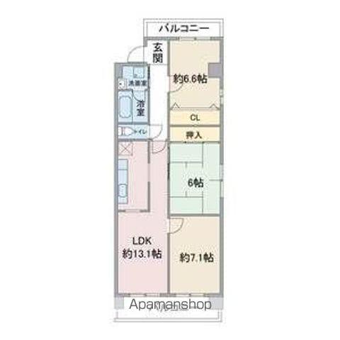 アソシア高社(2LDK/2階)の間取り写真