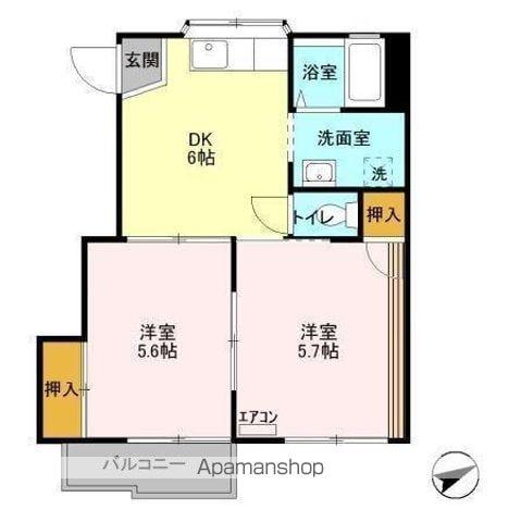 ガーデンハイツ桜台A(2DK/2階)の間取り写真