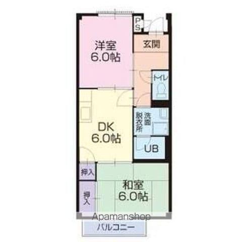 SURPLUS TWOリスンA(2DK/2階)の間取り写真