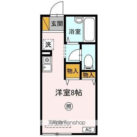 サンボナール弁天(ワンルーム/1階)の間取り写真