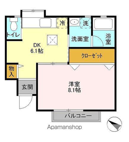 マイルーム藤4(1DK/1階)の間取り写真