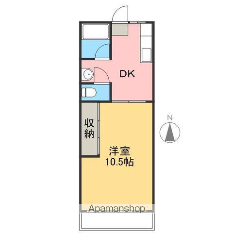 第2コーポサチ(1DK/2階)の間取り写真