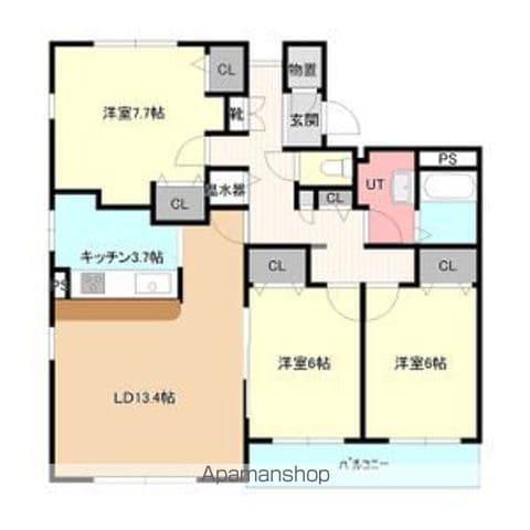 グレース福住(3LDK/2階)の間取り写真