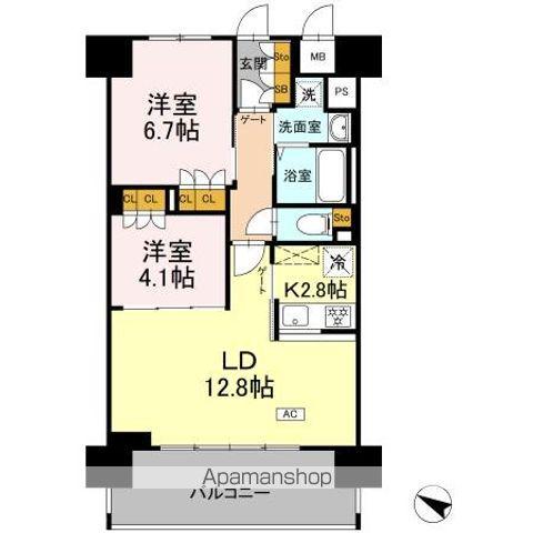 リーラ横浜川和町(2LDK/7階)の間取り写真