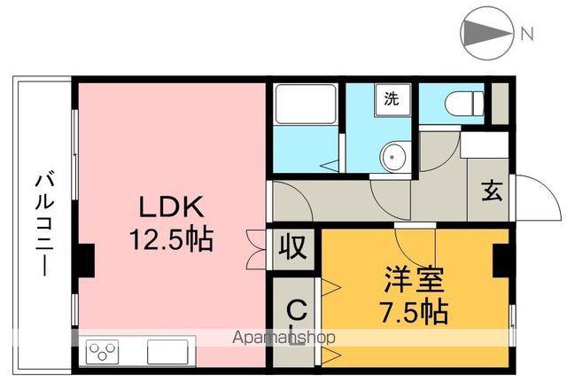アバンギャルド愛ランド(1LDK/4階)の間取り写真